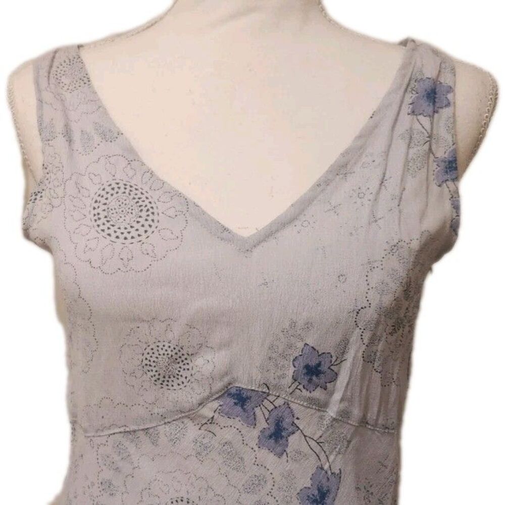 Vtg Y2k Fairy Asymmetrical Ruffle Floral Midi Slip Dress Feminine WhimsiGoth - Picture 3 of 16